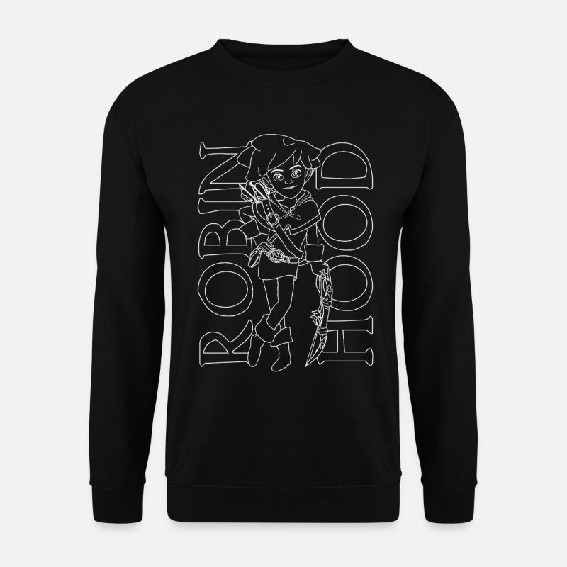 Robin Hood Schlitzohr Umrisse Mit Schriftzug - Unisex Pullover - Schwarz