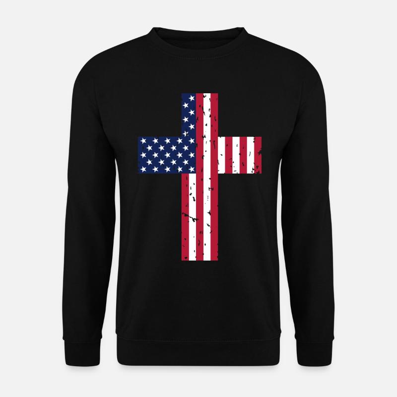 USA Kreuz Flagge - Unisex Pullover - Schwarz