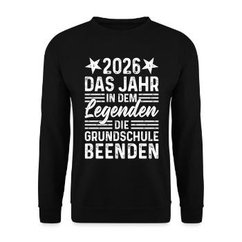 2026 Year Legends End Primary School - Unisex Sweatshirt - black - Front - Alina (178cm) & Michal (187cm)