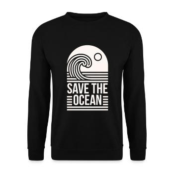 Save the ocean protection conservation quotes - Unisex Sweatshirt - black - Front - Alina (178cm) & Michal (187cm)