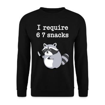 6-7 Refroidisseur de mèmes Internet 6 7 Raton laveur - Sweat-shirt Unisexe - noir - Devant - Alina (178cm) & Michal (187cm)
