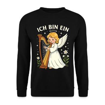 Costume d’ange Girlette de Carnaval Harpe ange - Sweat-shirt Unisexe - noir - Devant - Alina (178cm) & Michal (187cm)