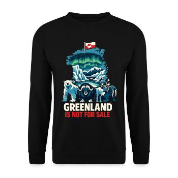 Cadeau du drapeau du t-shirt Pas à vendre du Groenland - Sweat-shirt Unisexe - noir - Devant - Alina (178cm) & Michal (187cm)