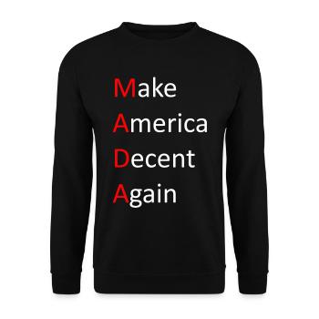 Make_America_Decent_Again - Sweat-shirt Unisexe - noir - Devant - Alina (178cm) & Michal (187cm)