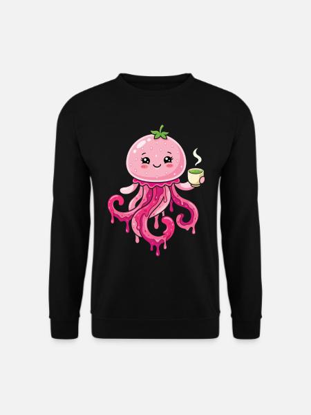 Méduse matcha de Kawaii mignonne - Sweat-shirt Unisexe - noir