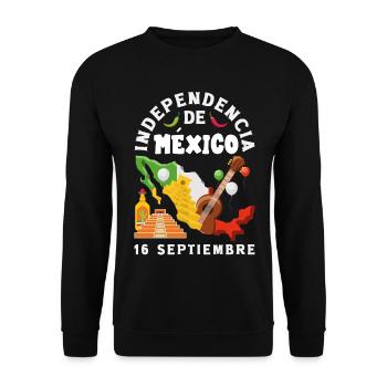 Mexiko Stolz & Heimat Mexikaner Mexico Flagge - Unisex Pullover - Schwarz - Vorne - Alina (178cm) & Michal (187cm)