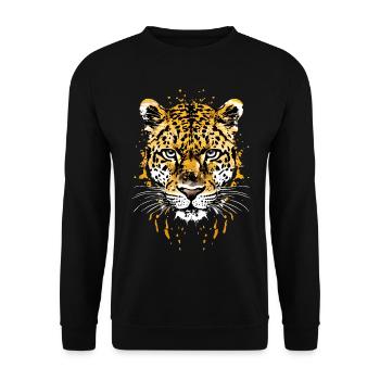 Cheetah Head African African - Unisex Sweatshirt - black - Front - Alina (178cm) & Michal (187cm)