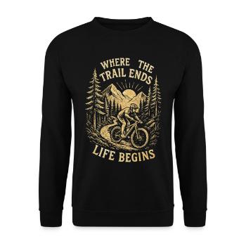 Sentier vintage pour VTT – Flow & Mountains Design - Sweat-shirt Unisexe - noir - Devant - Alina (178cm) & Michal (187cm)