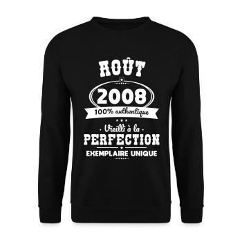 Anniversaire 18 ans - Août 2008 Perfection - Sweat-shirt Unisexe - noir - Devant - Alina (178cm) & Michal (187cm)