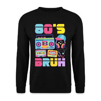 Retour rétro au design vintage des années 80 - Sweat-shirt Unisexe - noir - Devant - Alina (178cm) & Michal (187cm)