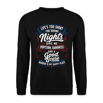 Good Scare Horror Night Quote - Unisex Sweatshirt - black - Front - Alina (178cm) & Michal (187cm)
