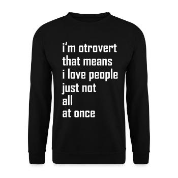 otroverted - Sweat-shirt Unisexe - noir - Devant - Alina (178cm) & Michal (187cm)
