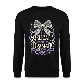 Delicate But Dramatic Bow - Unisex Sweatshirt - black - Front - Alina (178cm) & Michal (187cm)