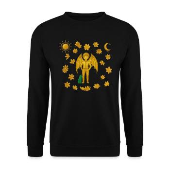 Kleiner Vampir-Dämon Sommer Edition Sonne und Mond - Unisex Pullover - Schwarz - Vorne - Alina (178cm) & Michal (187cm)