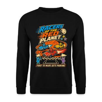 Mars Rennen Alien Racer - Unisex Pullover - Schwarz - Vorne - Alina (178cm) & Michal (187cm)