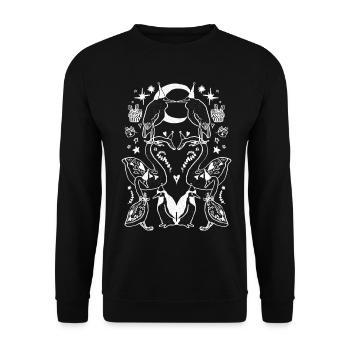 WEIHNACHTSVÖGEL - Unisex Pullover - Schwarz - Vorne - Alina (178cm) & Michal (187cm)
