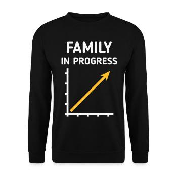 Family In Progress (Schwanger / Eltern / NEG 2C) - Unisex Pullover - Schwarz - Vorne - Alina (178cm) & Michal (187cm)