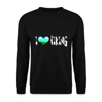 i love hiking Hiking Nature - Unisex Sweatshirt - black - Front - Alina (178cm) & Michal (187cm)