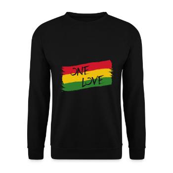 Reggae Jamaica One Love Reggaeton Rasta Flag - Unisex Sweatshirt - black - Front - Alina (178cm) & Michal (187cm)