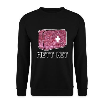Mett-Kit - Unisex Pullover - Schwarz - Vorne - Alina (178cm) & Michal (187cm)