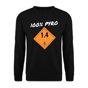 Pyro Silvester Feuerwerk - Unisex Pullover - Schwarz - Vorne - Alina (178cm) & Michal (187cm)