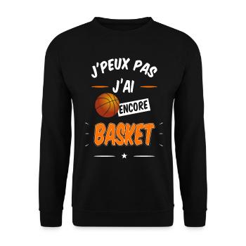 J'peux pas j'ai encore Basketball / Basket - Sweat-shirt Unisexe - noir - Devant - Alina (178cm) & Michal (187cm)