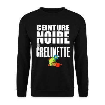 Jardin ceinture noire grelinette humour jardinier - Sweat-shirt Unisexe - noir - Devant - Alina (178cm) & Michal (187cm)