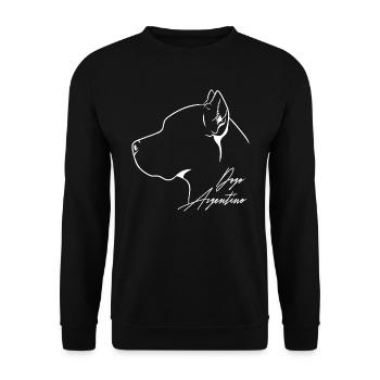 Dogue Argentino Profil Chiens Chien Wilsigns - Sweat-shirt Unisexe - noir - Devant - Alina (178cm) & Michal (187cm)