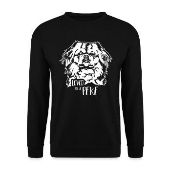 Aimé par un chien pékinois Peke Chien Wilsigns - Sweat-shirt Unisexe - noir - Devant - Alina (178cm) & Michal (187cm)