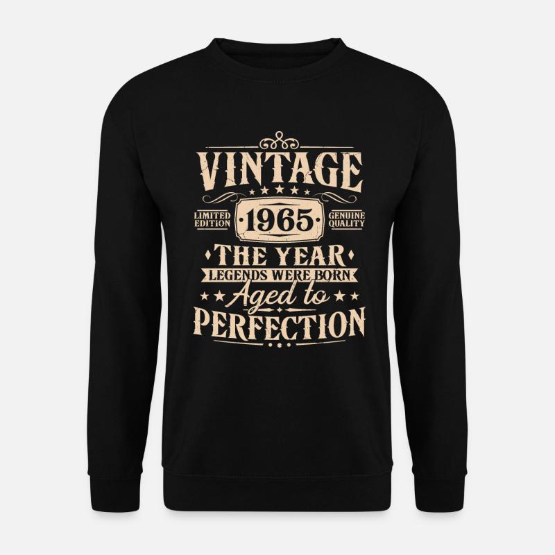 Vintage 1965 Jahrgang Geburtstag Geschenk - Unisex Pullover - Schwarz