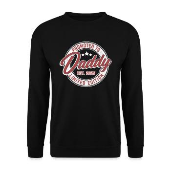 Promotion to Dad 2025 - Unisex Sweatshirt - black - Front - Alina (178cm) & Michal (187cm)