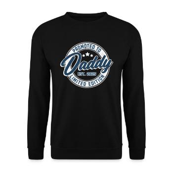 Promotion to Dad 2025 - Unisex Sweatshirt - black - Front - Alina (178cm) & Michal (187cm)
