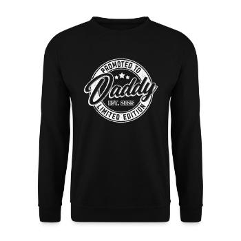 Promotion to Dad 2025 - Unisex Sweatshirt - black - Front - Alina (178cm) & Michal (187cm)