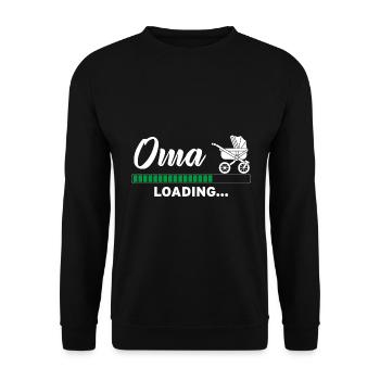 Oma loading - Unisex Pullover - Schwarz - Vorne - Alina (178cm) & Michal (187cm)