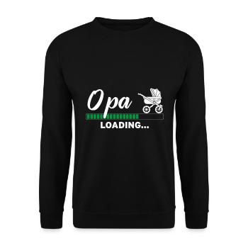 Opa loading - Unisex Pullover - Schwarz - Vorne - Alina (178cm) & Michal (187cm)