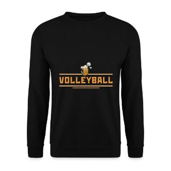 Volleyball Bier Biertrinker Volleyballtrainer - Unisex Pullover - Schwarz - Vorne - Alina (178cm) & Michal (187cm)