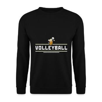 Volleyball Bier Biertrinker Volleyballtrainer - Unisex Pullover - Schwarz - Vorne - Alina (178cm) & Michal (187cm)