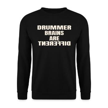 Drummer brains are different - Drummer Shirt - Unisex Pullover - Schwarz - Vorne - Alina (178cm) & Michal (187cm)
