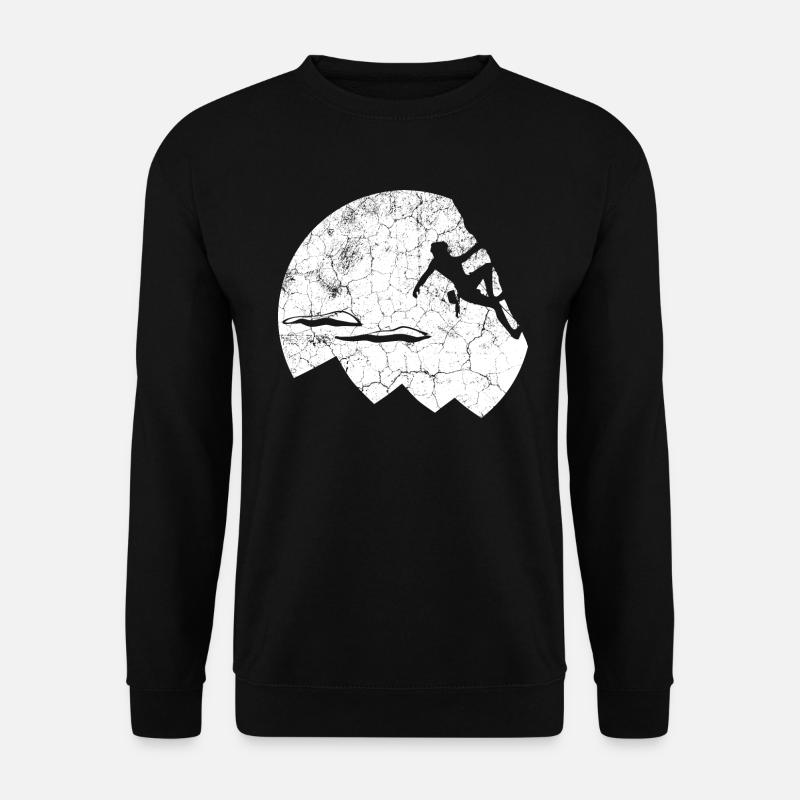 Kletterer am Fels weiß - Unisex Pullover - Schwarz
