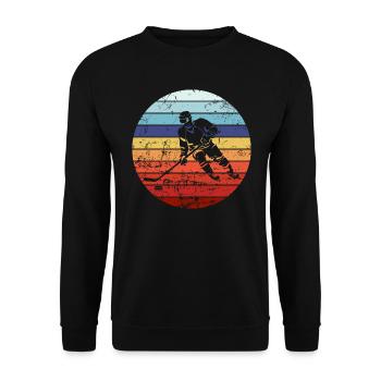 Joueur De Hockey Sur Glace Hockey Sur Glace Vintage - Sweat-shirt Unisexe - noir - Devant - Alina (178cm) & Michal (187cm)
