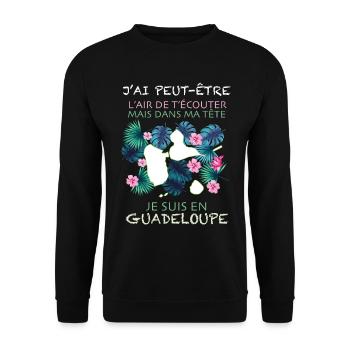 Guadeloupe De Mon Coeur je T'aime - Sweat-shirt Unisexe - noir - Devant - Alina (178cm) & Michal (187cm)