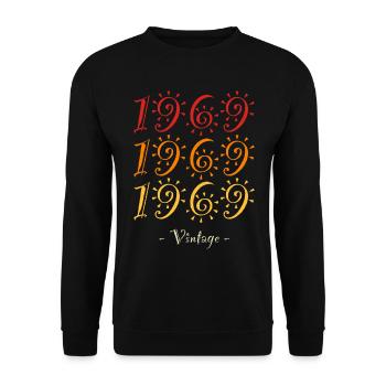 1969 vintage - Unisex Sweatshirt - black - Front - Alina (178cm) & Michal (187cm)