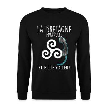 La Bretagne On Ne Résiste Pas A L'Appel - Sweat-shirt Unisexe - noir - Devant - Alina (178cm) & Michal (187cm)