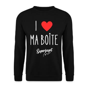 i love ma boîte - Sweat-shirt Unisexe - noir - Devant - Alina (178cm) & Michal (187cm)