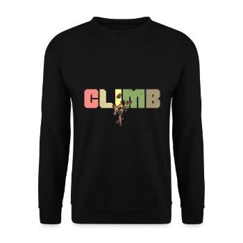 Bouldern Klettern Sportarten Turnhalle Wand - Unisex Pullover - Schwarz - Vorne - Alina (178cm) & Michal (187cm)