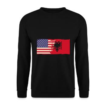 Republik Albanien Albania Shqipëria Tirana Albaner - Unisex Pullover - Schwarz - Vorne - Alina (178cm) & Michal (187cm)