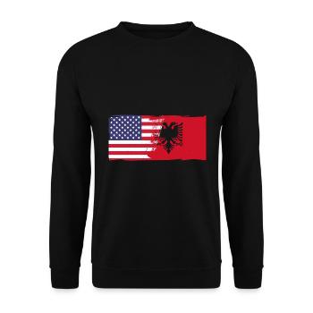 Republik Albanien Albania Shqipëria Tirana Albaner - Unisex Pullover - Schwarz - Vorne - Alina (178cm) & Michal (187cm)