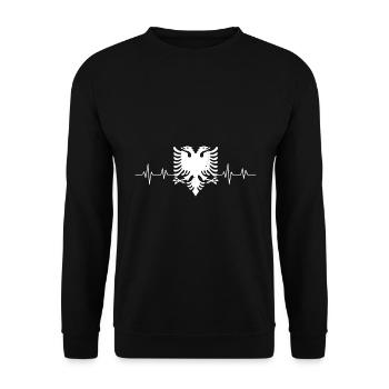 Republik Albanien Albania Shqipëria Tirana Albaner - Unisex Pullover - Schwarz - Vorne - Alina (178cm) & Michal (187cm)