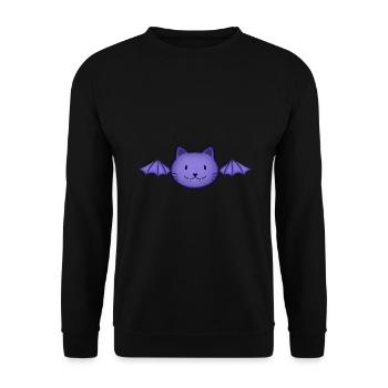 Chat chauve-souris - Sweat-shirt Unisexe - noir - Devant - Alina (178cm) & Michal (187cm)