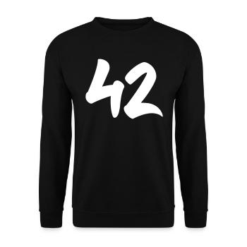 42 - The answer - Unisex Sweatshirt - black - Front - Alina (178cm) & Michal (187cm)